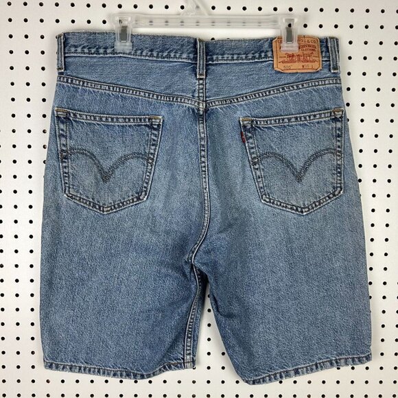 Levi's 505 Jean Blue Denim Short 36 Jorts USA Classic Vintage Light Wash‎ Grunge - Picture 1 of 7